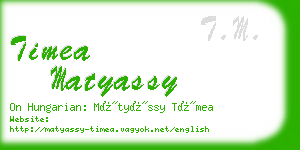 timea matyassy business card